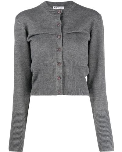 Molly Goddard Gemma Button-up Wool-blend Cardigan - Gray