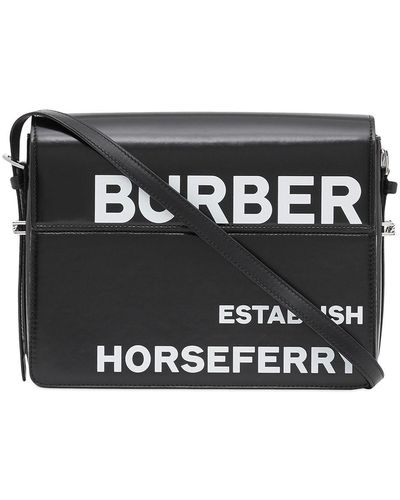 Burberry グレース ホースフェリー ショルダーバッグ L - ブラック