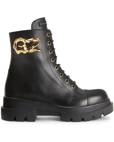 Giuseppe Zanotti Tankie Leather Ankle Boots - Black