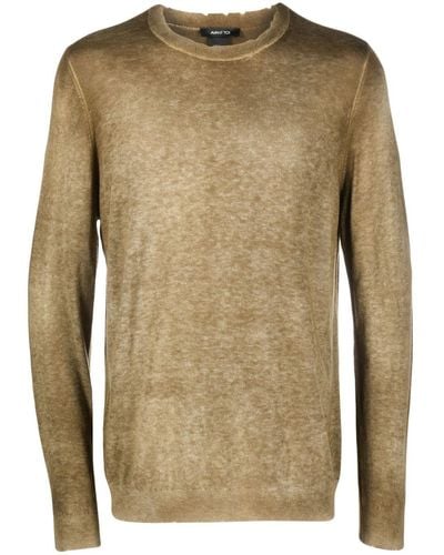 Avant Toi Long-sleeve Wool-cashmere Sweater - Natural