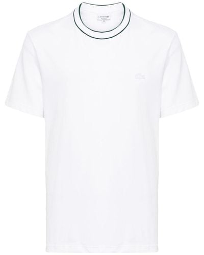 Lacoste T-shirt Met Ronde Hals En Applicatie - Wit