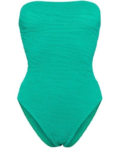 Bondeye Fane Crinkled Swimsuit - Green