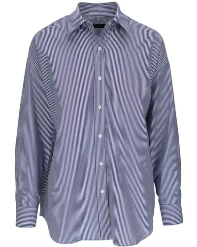 Nili Lotan Striped Cotton Shirt - Blue