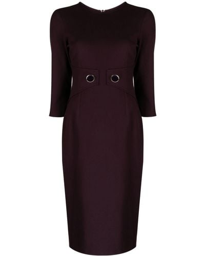 Jane Sadie Button-detail Dress - Purple