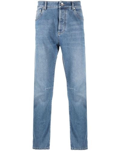 Brunello Cucinelli Low-rise Tapered-leg Jeans - Blue