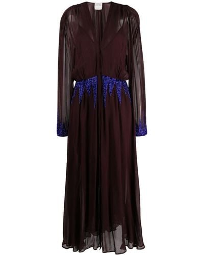 Forte Forte Stud-embellished Sheer Long Dress - Brown