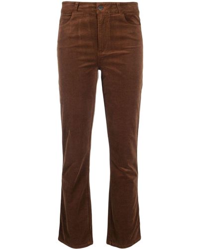 PAIGE Cindy Cropped Trousers - Brown