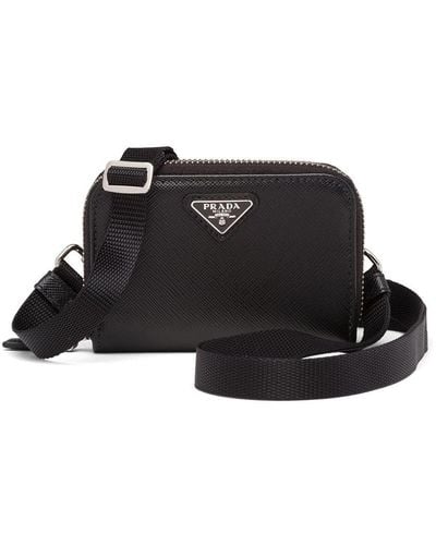 Prada Saffiano Leather Cardholder - Black