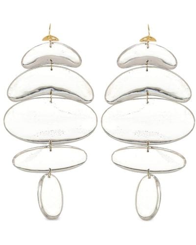 Ten Thousand Things 18kt Yellow Gold Large Totem Crystal Earrings - White