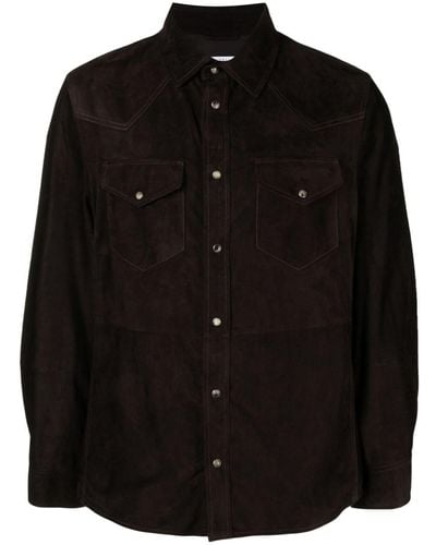 Brunello Cucinelli ウエスタンスタイル スエードシャツ - ブラック