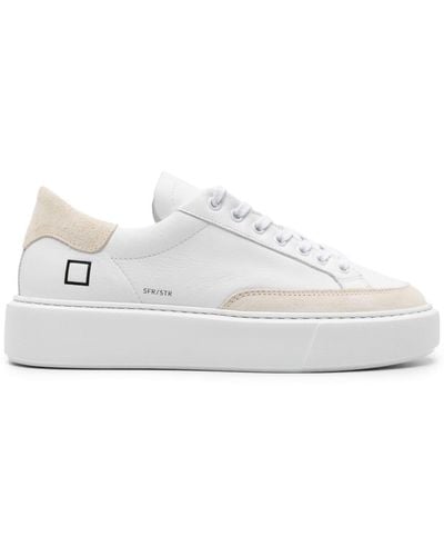 Date Sfera Stripe Leather Sneakers - White