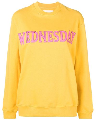 Alberta Ferretti Wednesday Patch Sweatshirt - Yellow