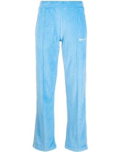Sporty & Rich Pantalones de chándal con logo bordado - Azul