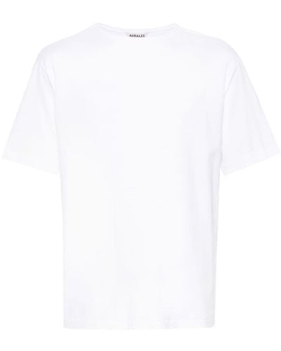 AURALEE Luster Plaiting Cotton T-shirt - White
