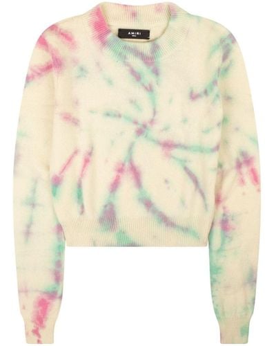 Amiri Tie-dye Cashmere Sweater - Natural