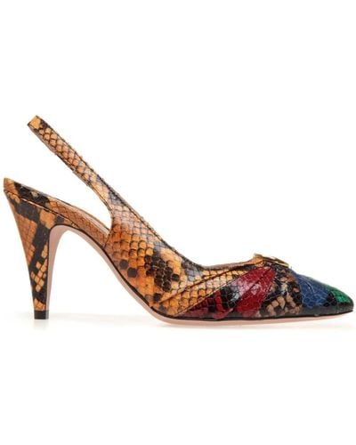 Bally Snakeskin-effect Leather Pumps - Brown