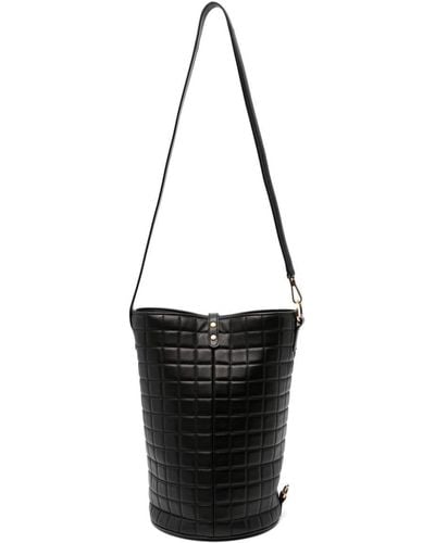 Saint Laurent Cecile Leather Bucket Bag - Black