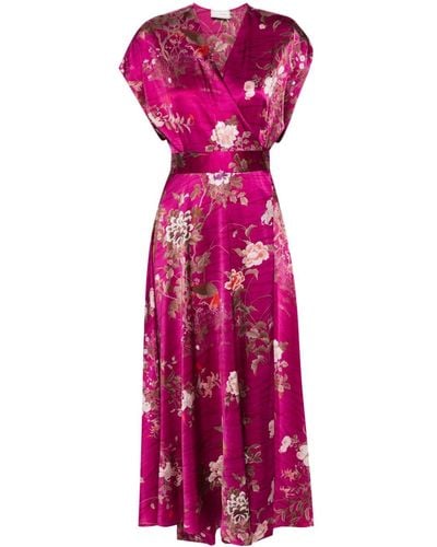 Pierre Louis Mascia Adanastr Silk Wrap Dress - Purple