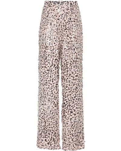 Styland Straight-leg Sequin-embellished Trousers - White