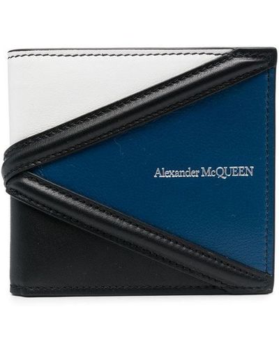 Alexander McQueen Portemonnaie in Colour-Block-Optik - Blau