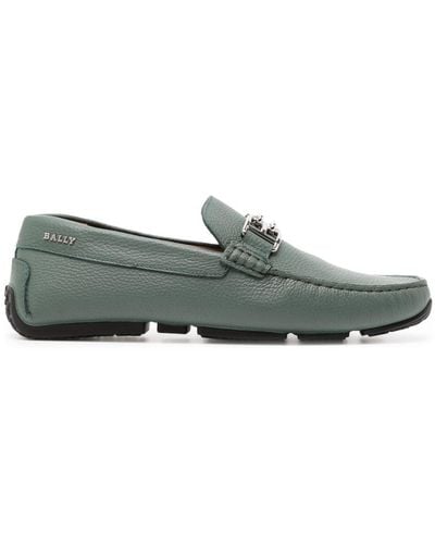 Bally Bb-plaque Leather Loafers - Green