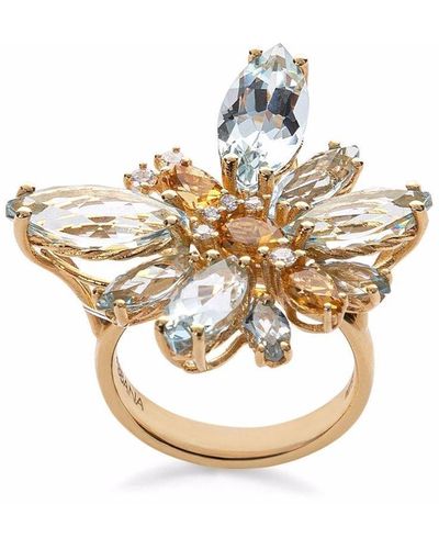 Dolce & Gabbana 18kt Gelbgoldring mit Diamanten - Mettallic