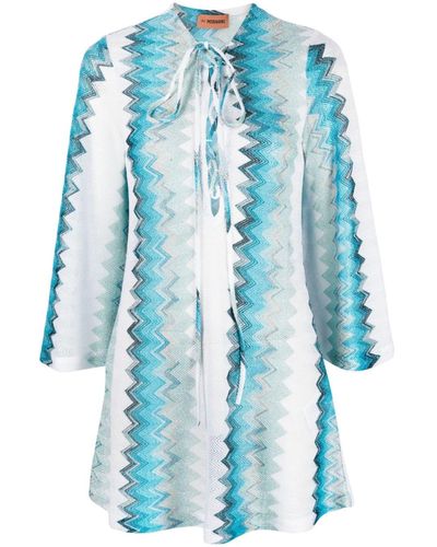 Missoni Mini-jurk Met Zigzag Patroon - Blauw