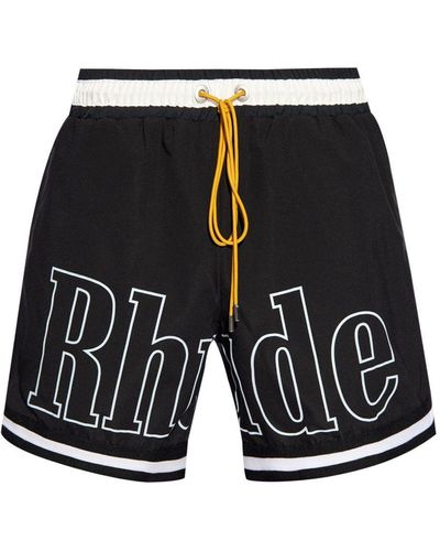 Rhude Logo-print Swim Shorts - Black