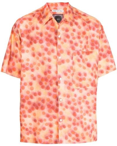 Destin Polka-dot Pattern Print Shirt - Pink