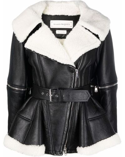 Alexander McQueen Jas Met Lammy Vlakken - Zwart