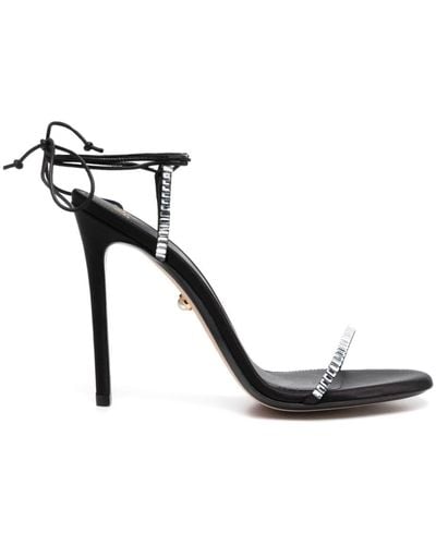 ALEVI Kiki 120mm Crystal Leather Sandals - Black