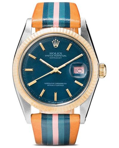 La Californienne Saturn Rolex Oyster Perpetual Date Horloge - Blauw