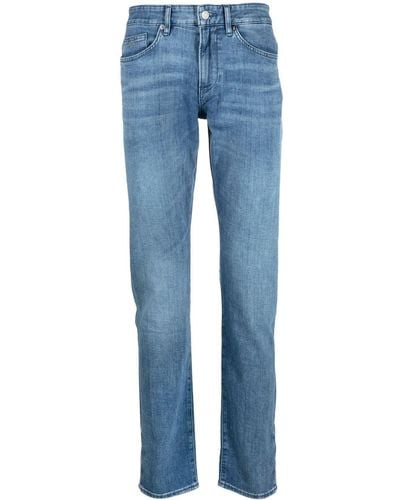 BOSS Halbhohe Straight-Leg-Jeans - Blau