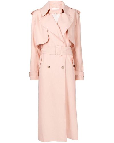 Matériel Double-breasted Trench Coat - Pink