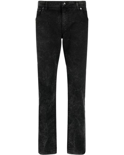 Dolce & Gabbana Jeans dritti con effetto schiarito - Nero