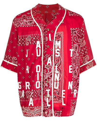READYMADE Overhemd Met Bandanaprint - Rood
