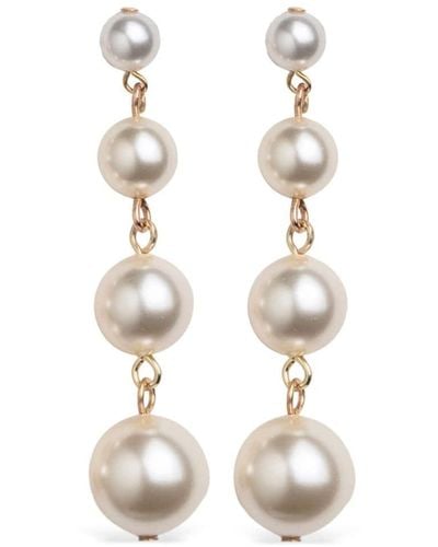 Jennifer Behr Boucles d'oreilles pendantes Phoebe à perles - Blanc