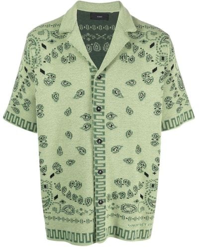 Alanui Bandana-jacquard Cotton Shirt - Green