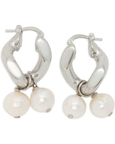 Jil Sander Pearl-embellished Drop Earrings - White