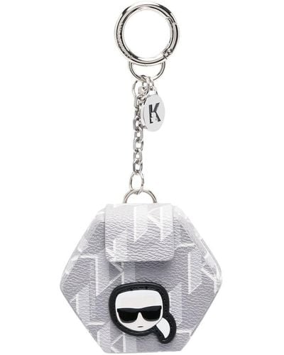 Karl Lagerfeld Mini K/Ikonik Schlüsselanhänger - Weiß