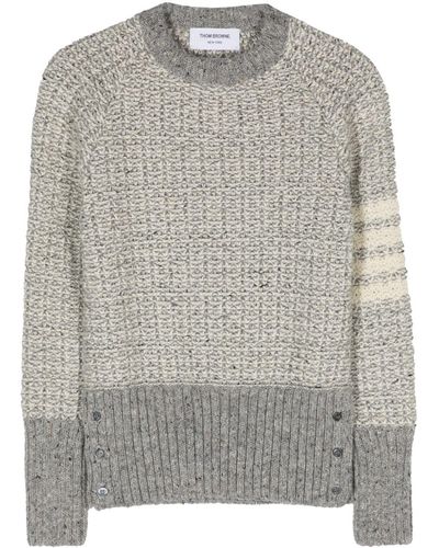 Thom Browne 4-bar Stripe Chunky-knit Jumper - Grey