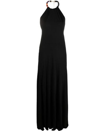 Emilio Pucci Long Jersey Halter Long Dress - Black