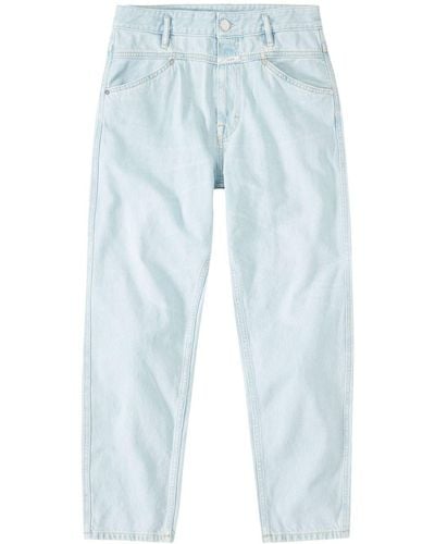 Closed X-lent Mid Waist Jeans Met Toelopende Pijpen - Blauw