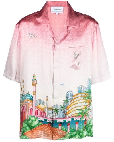 Casablancabrand Silk Morning City View Shirt - Pink