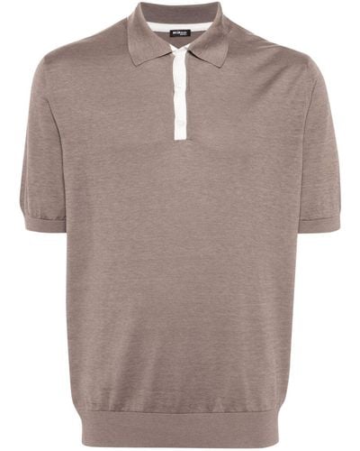 Kiton Fine-knit Polo Shirt - Brown