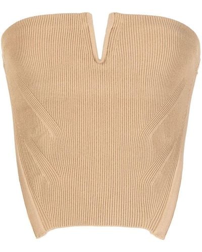 Dion Lee Angled Rib Bustier Corset - Natural