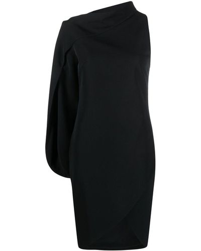 Genny One-shoulder Cross-over Dress - Black