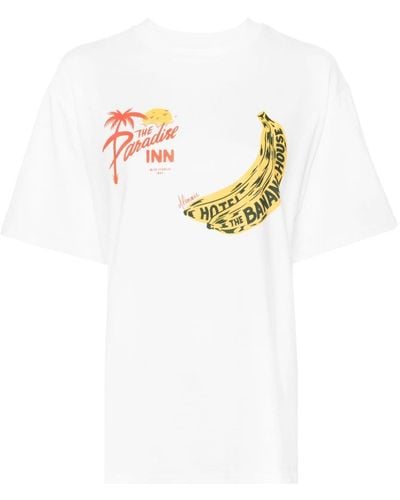 ALÉMAIS Banana T-Shirt aus Baumwolle - Weiß