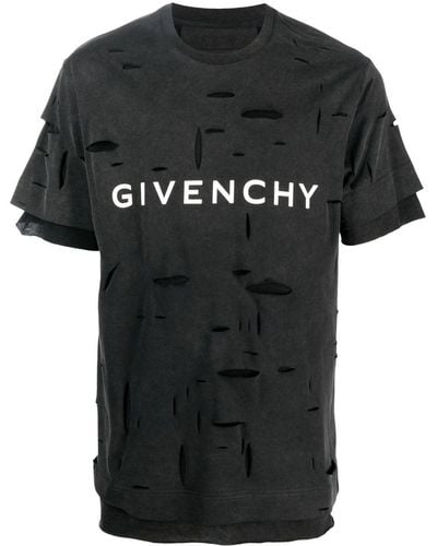 Givenchy T-shirt noir à effet usé