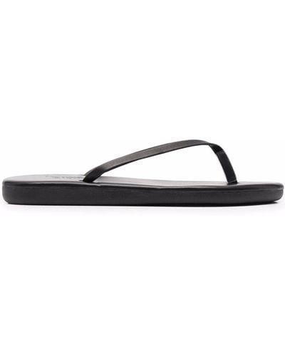 Ancient Greek Sandals Saionara Leather Flip Flops - Black